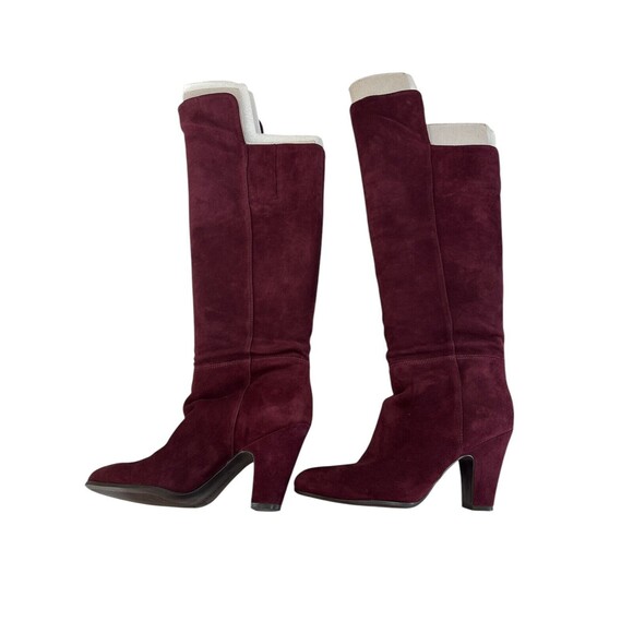 Nine West High Maroon Suade Boots - New With Original Bag And Stuffing - Size 8 - Picture 6 of 7